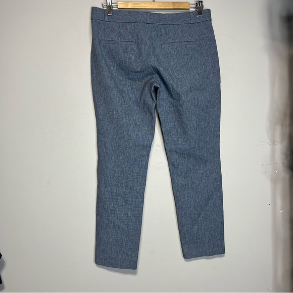 Banana Republic Sloan Texture Mid-Rise Pants in Blue Grey Cotton Viscose, 6 - Picture 6 of 13